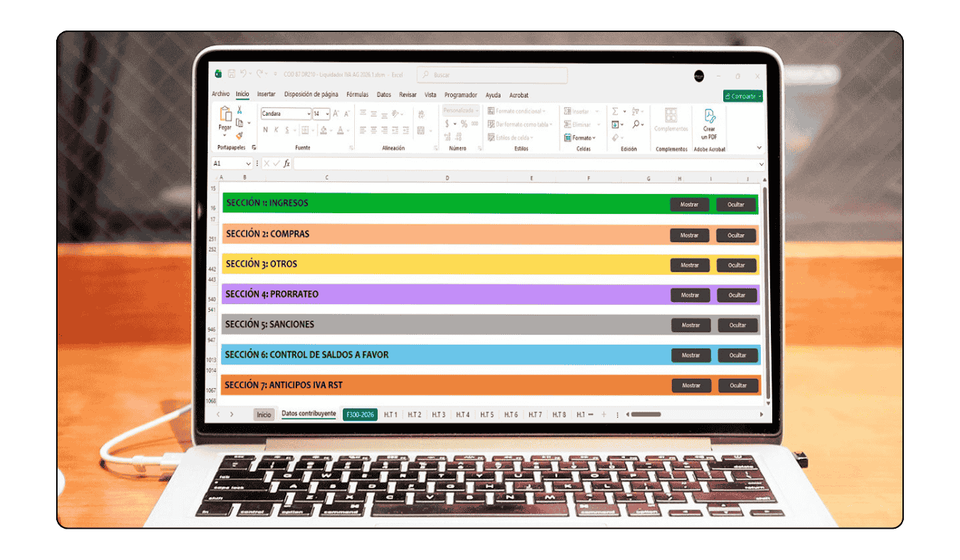 Cálculo de anticipos de IVA para contribuyentes del Régimen Simple de Tributación (RST).