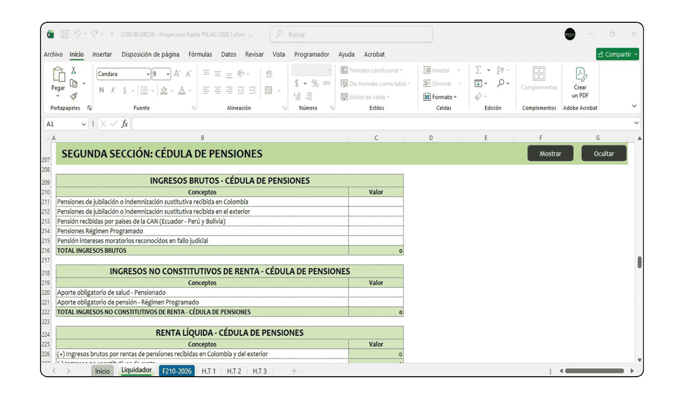 Determinación del anticipo de renta para el año gravable siguiente basado en la proyección 2026.