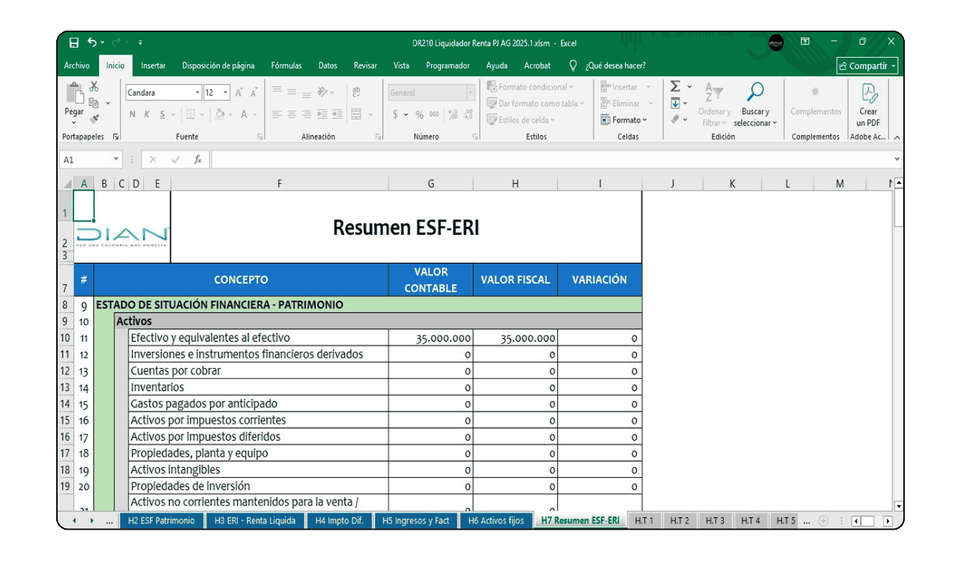 Módulo para el cálculo de la tasa de tributación depurada o tasa mínima de tributación.