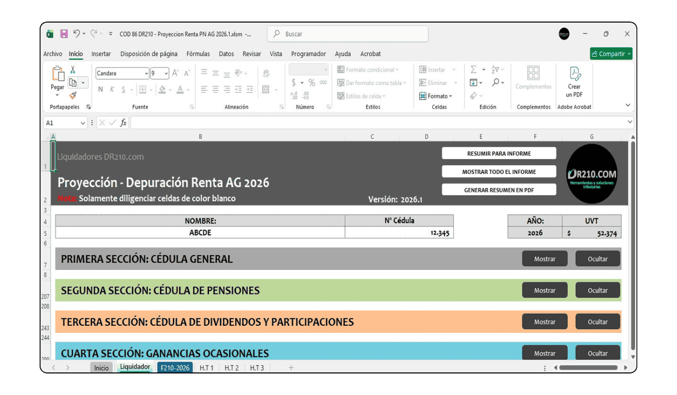 Análisis comparativo del impuesto proyectado 2026 frente a la declaración de renta del año anterior.