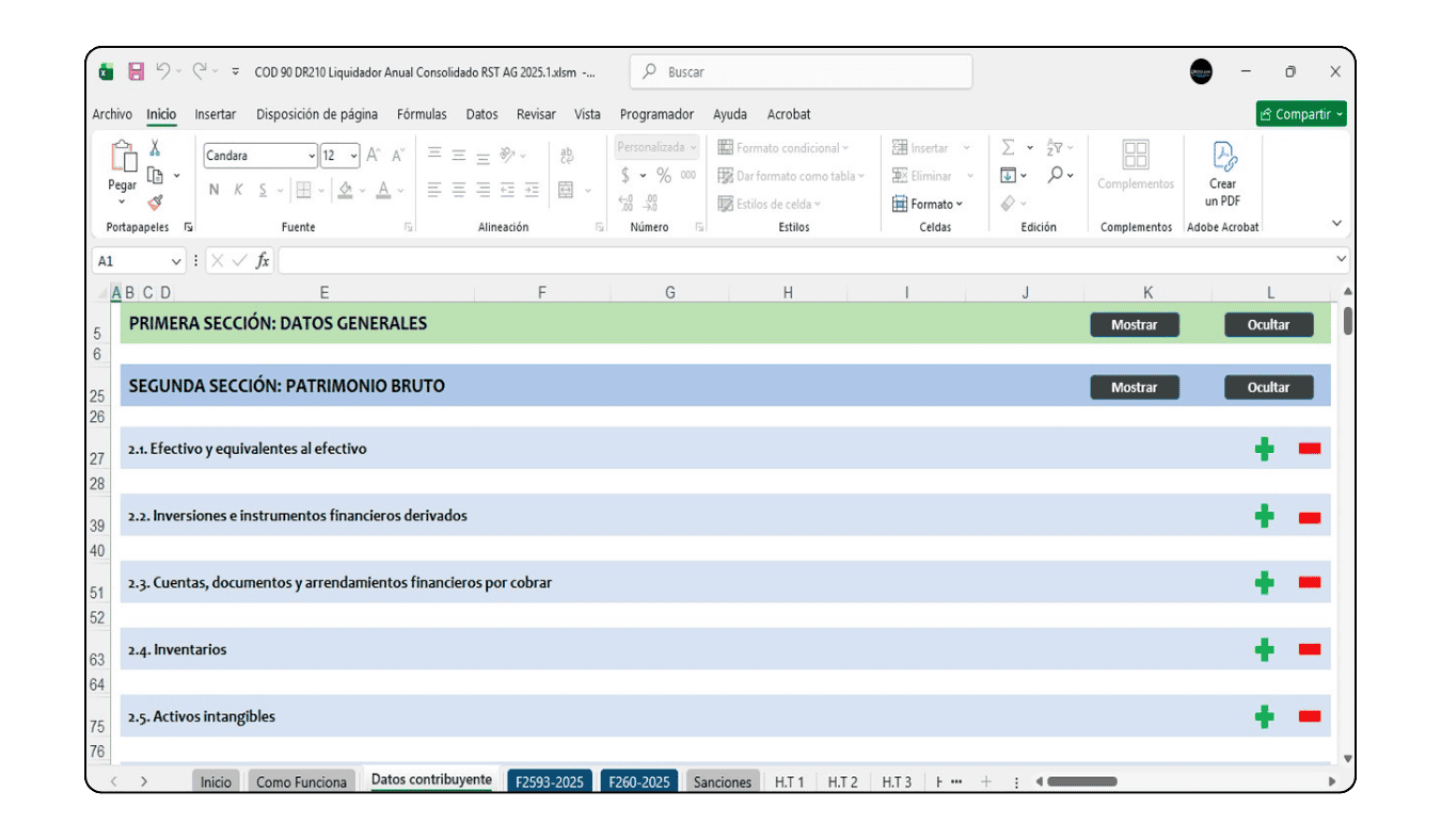 Clasificación de ingresos brutos por códigos CIIU y grupos de tributación del SIMPLE.
