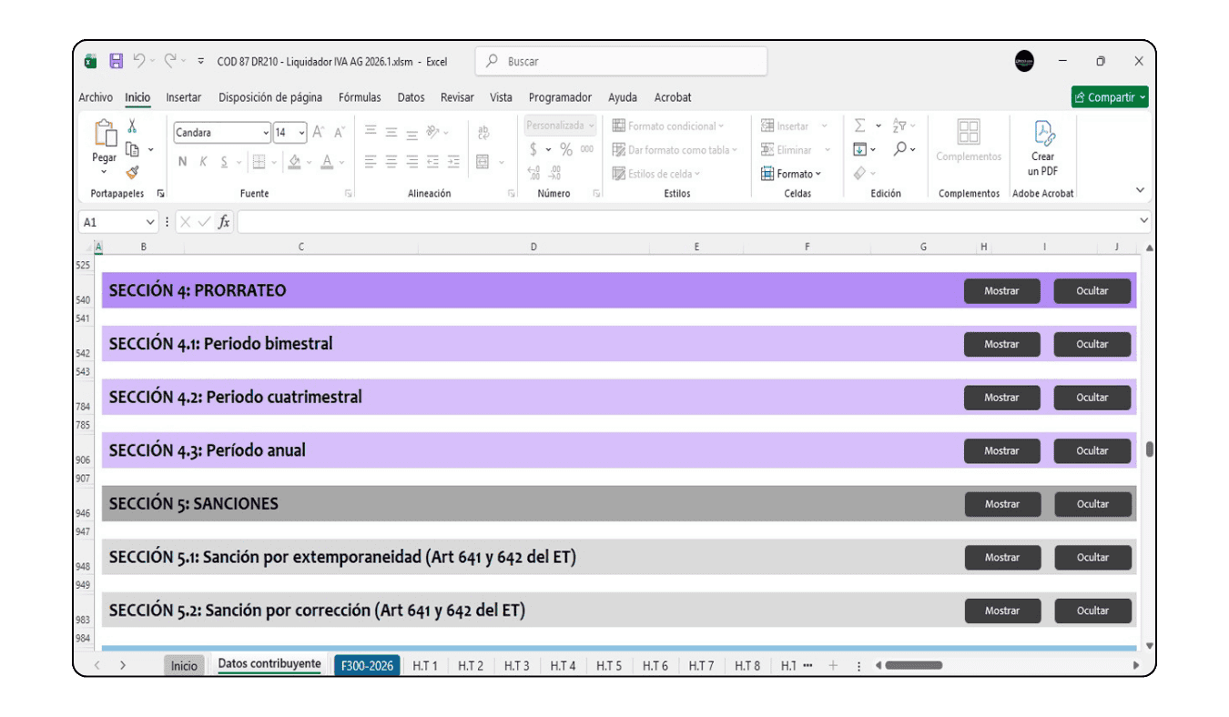 Liquidación de IVA descontable en compras nacionales e importaciones de bienes y servicios.