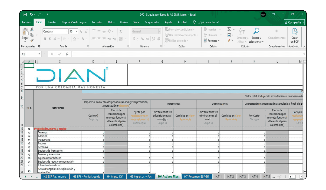 Generación automática del Formato 2516 y conciliación entre patrimonio y renta líquida.