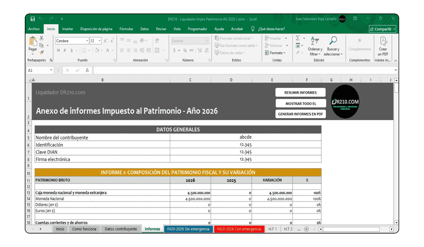 Cálculo del impuesto al patrimonio bajo las disposiciones del Decreto de Emergencia Económica 1474 de 2025.