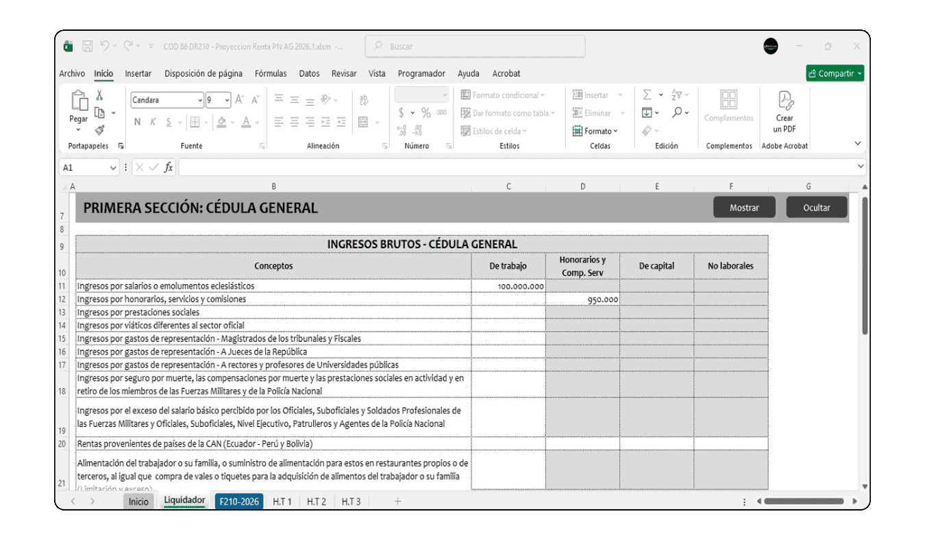 Depuración de rentas de capital y no laborales con reconocimiento de costos y gastos procedentes