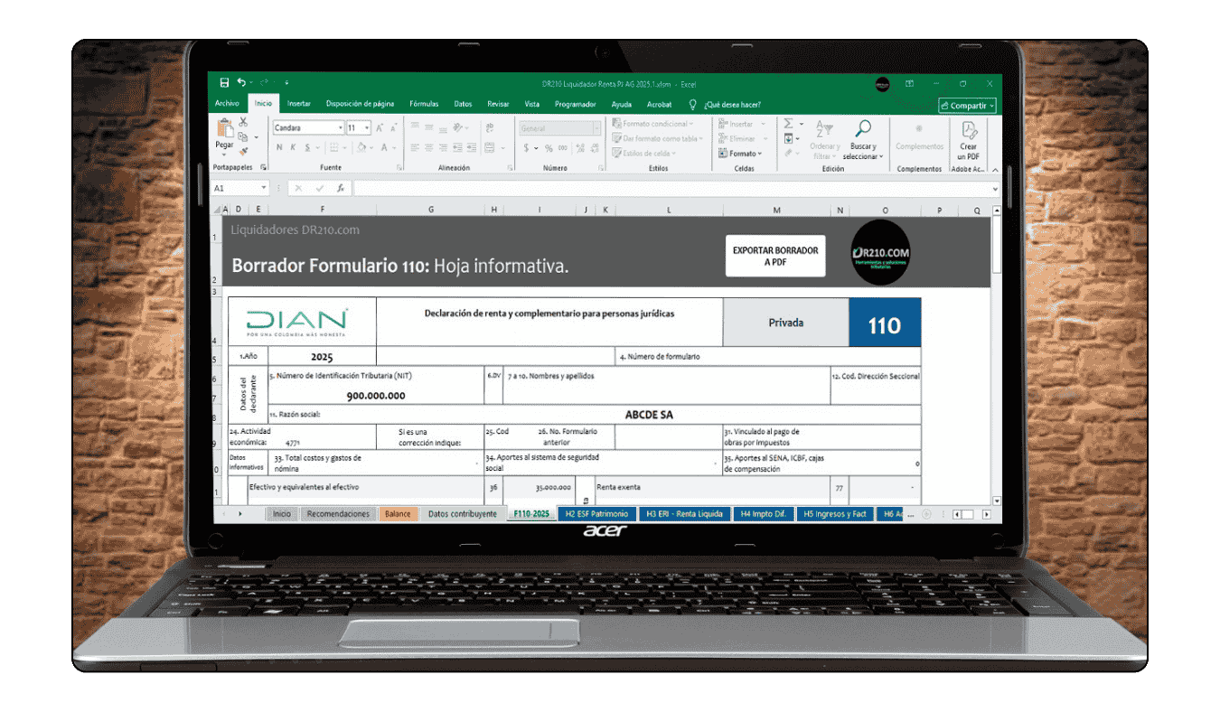 Cálculo de descuentos tributarios por IVA en activos fijos, donaciones e impuestos pagados en el exterior.