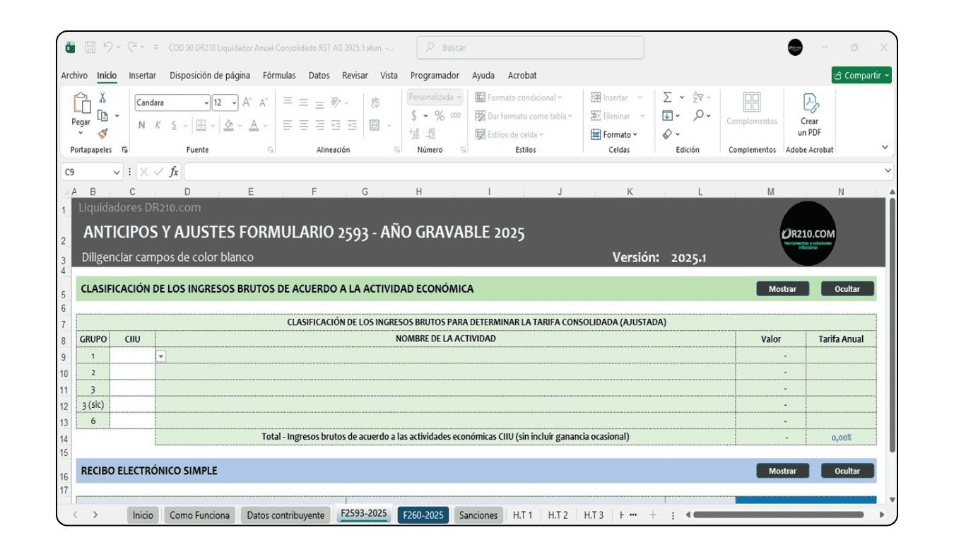 Registro detallado de activos y pasivos poseídos en Colombia y en el exterior para el SIMPLE.