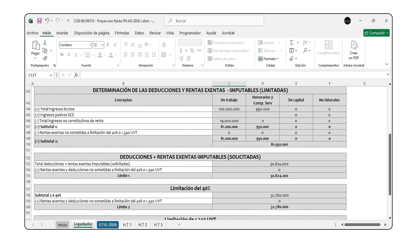 Estimación del impuesto por ganancias ocasionales derivadas de venta de activos, herencias o rifas.