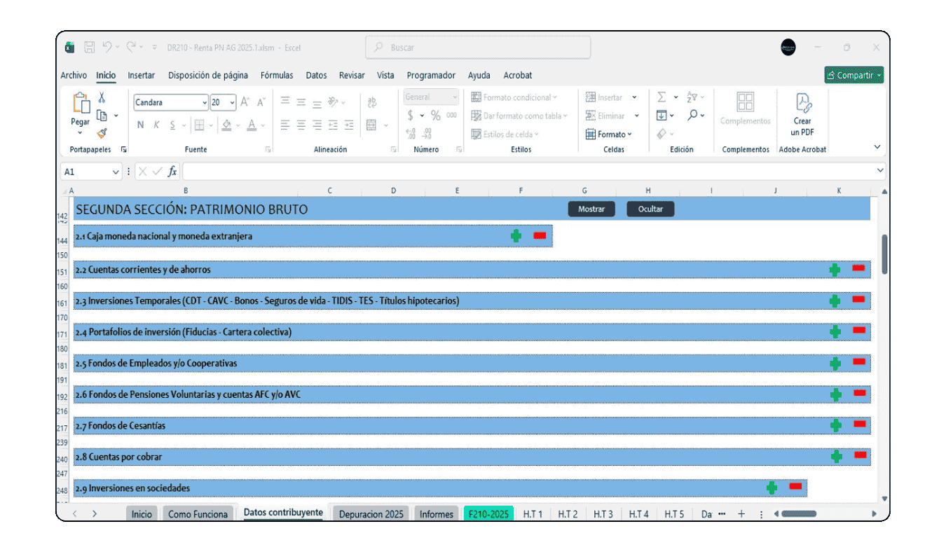 Informe de ganancias ocasionales comparativo AG 2025