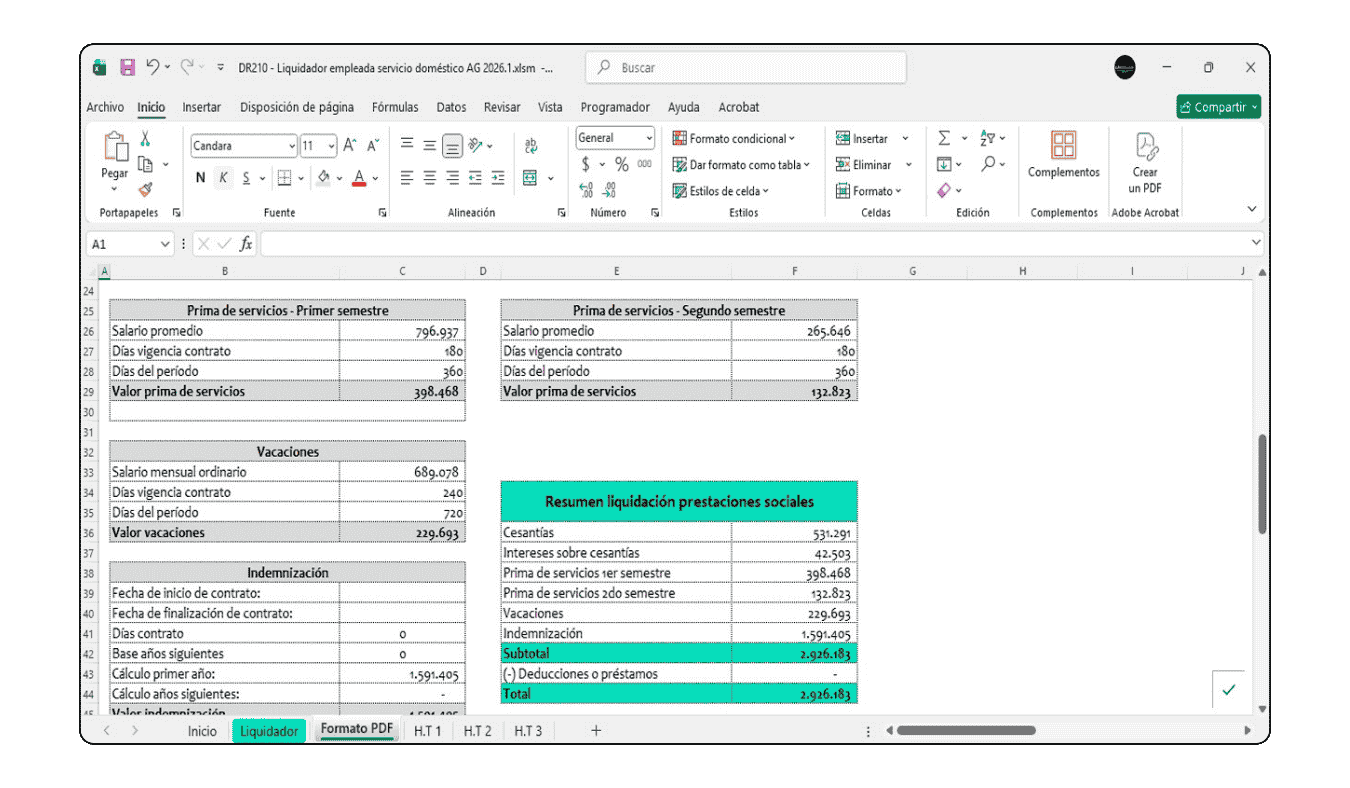Gestión integral de obligaciones laborales para trabajadores del hogar según el Código Sustantivo del Trabajo.