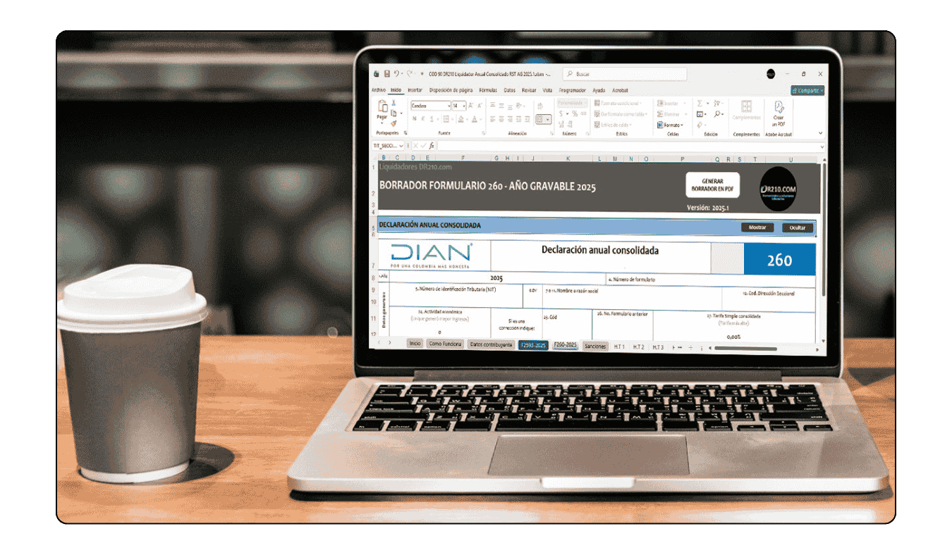 Seis hojas de trabajo adicionales para cálculos personalizados y soporte de la declaración.