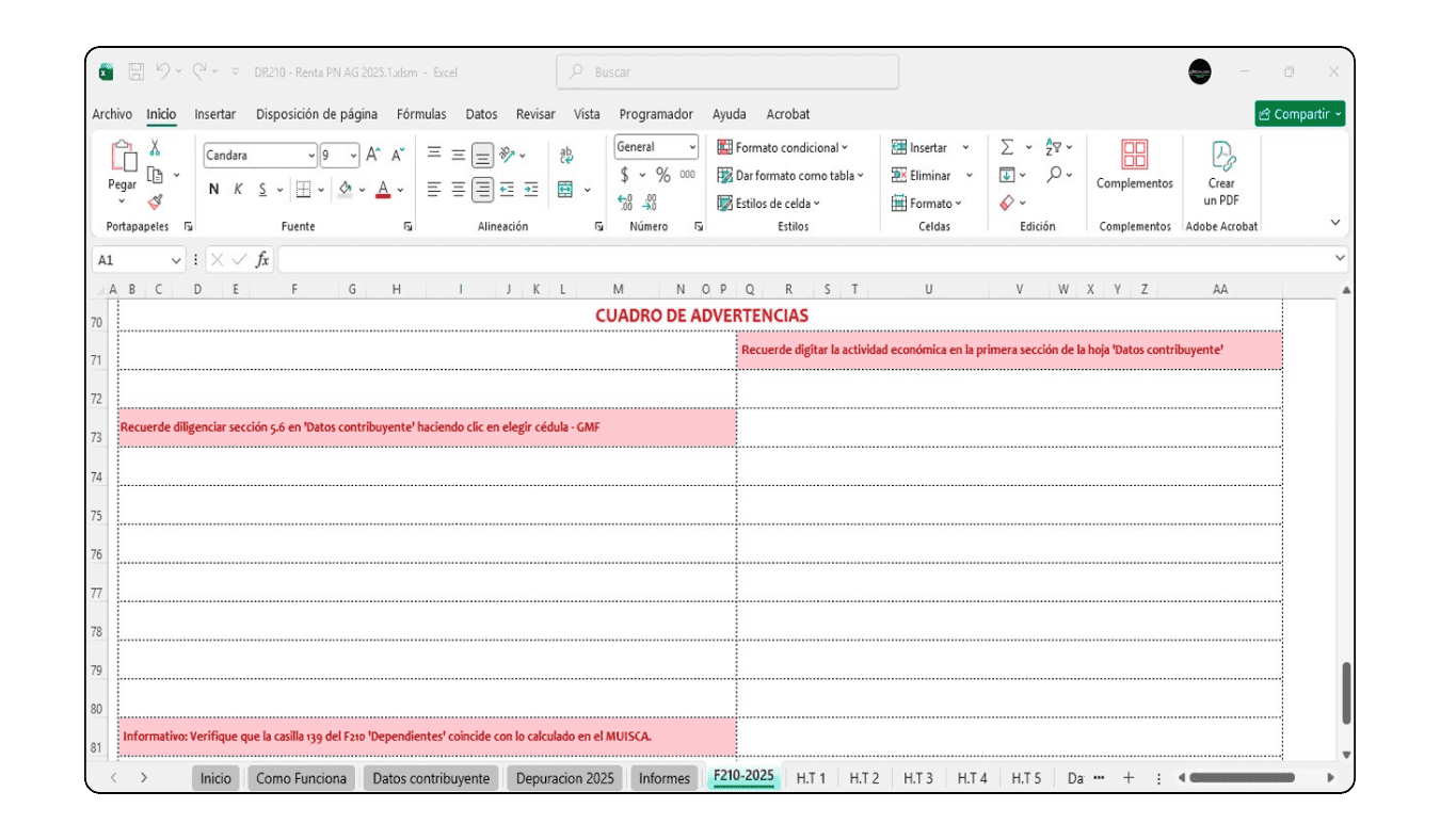 Generación automática de 12 informes en PDF de renta 2025