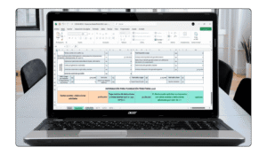 Interfaz de usuario con celdas de entrada de datos y protección de fórmulas para resultados óptimos.
