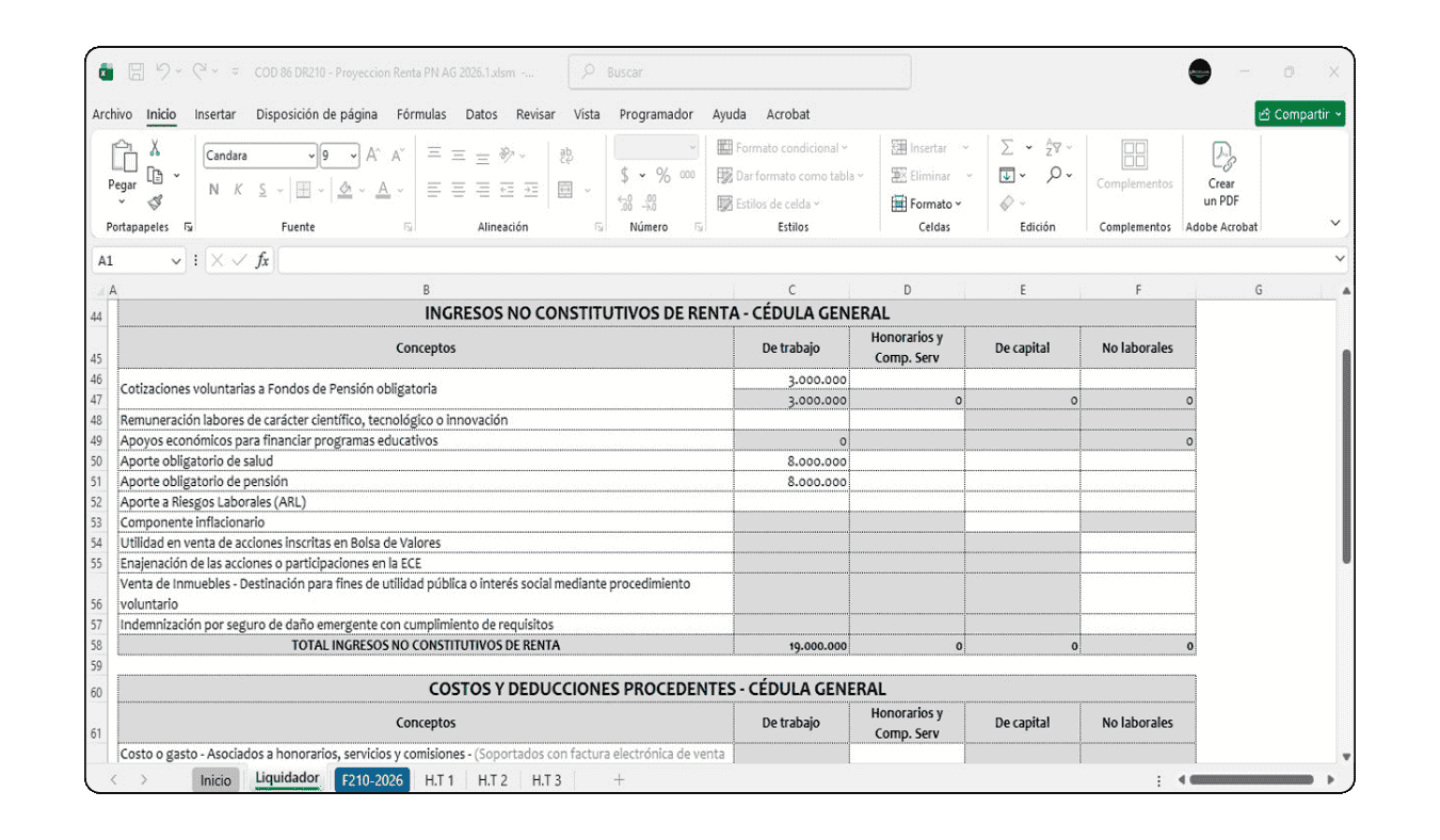 Parametrización de topes y límites en UVT para deducciones y rentas exentas del año 2026.