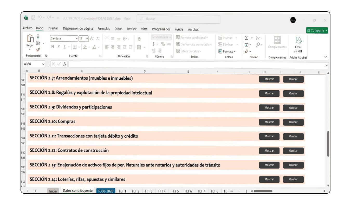 Sección de retenciones por otros impuestos, una mejora a los modelos básicos de Accounter.