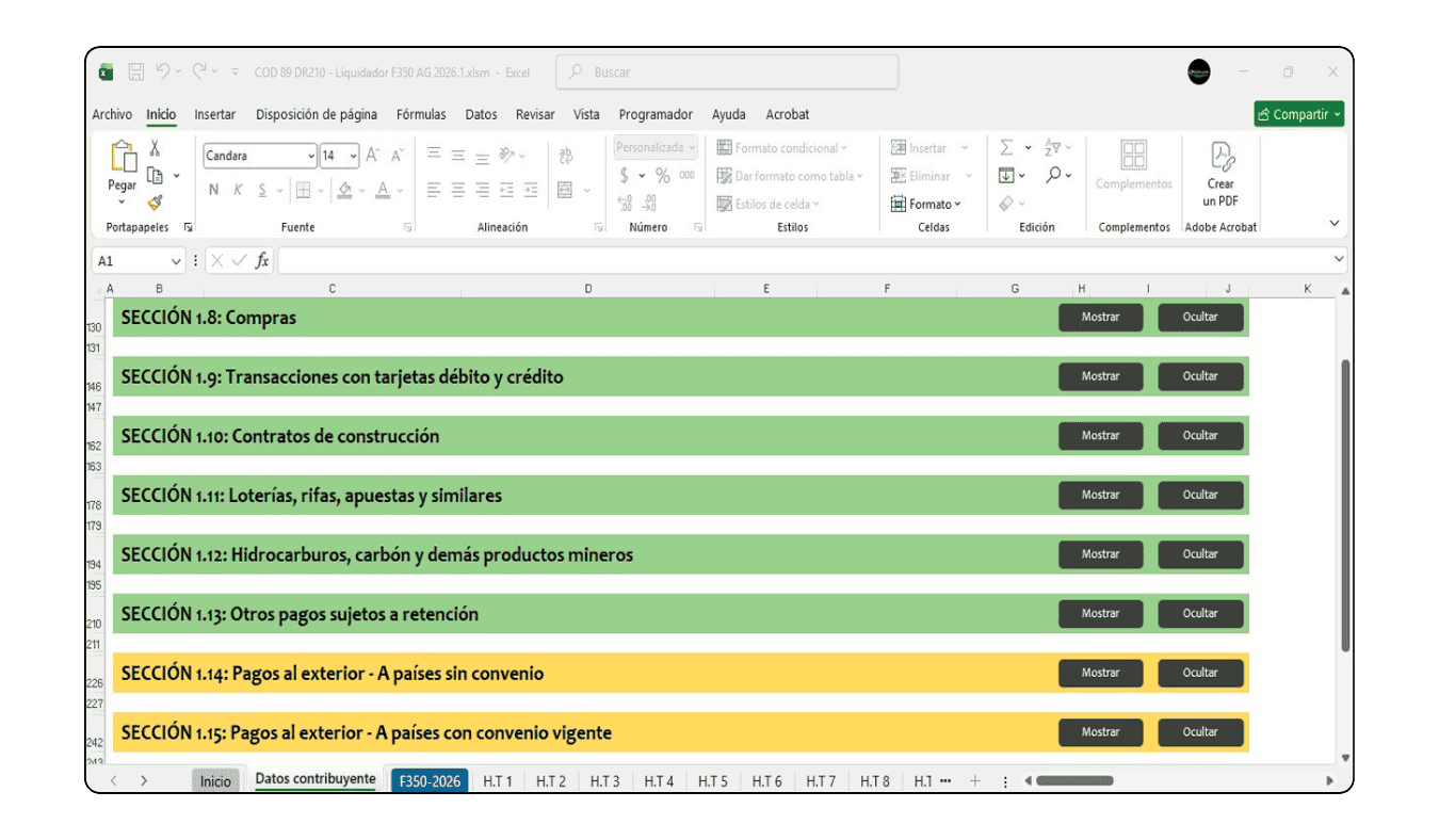 Depuración de bases y retenciones para personas jurídicas, más ágil que las plantillas de Actualícese.