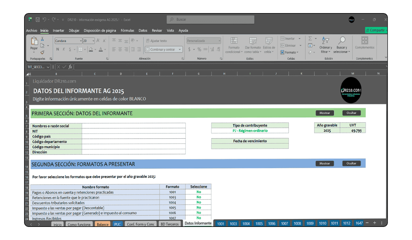 control de retenciones en la fuente para reporte exógena 2025
