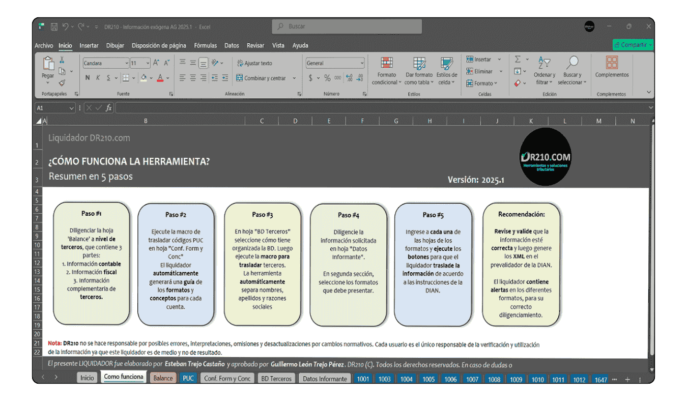 generación de formatos exógena DIAN 2025 desde excel automatizado